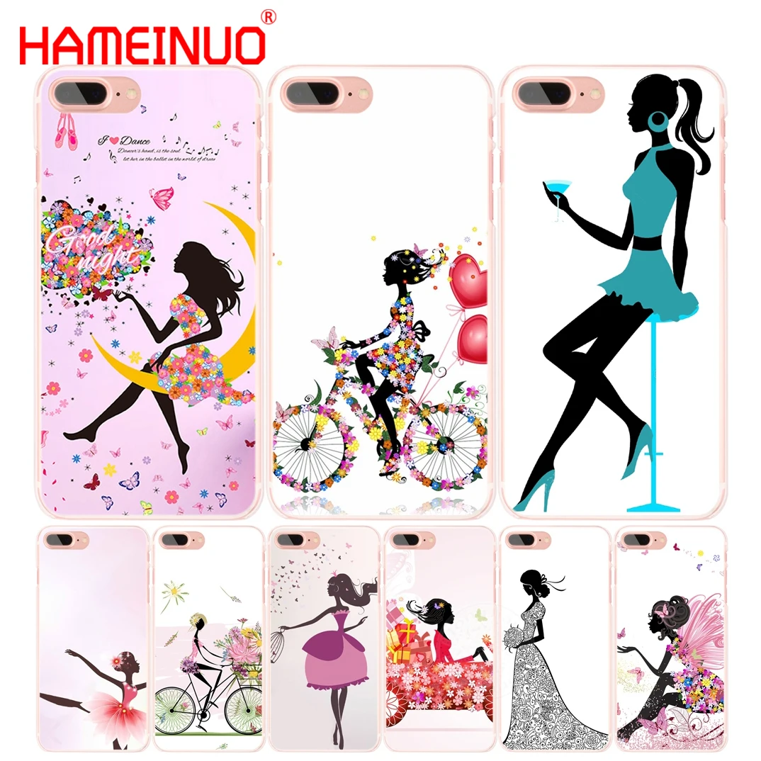 HAMEINUO велосипед девушка сотовый телефон чехол для iphone 6 4 4s 5 5s SE 5c 6s 7 8 plus X|case for