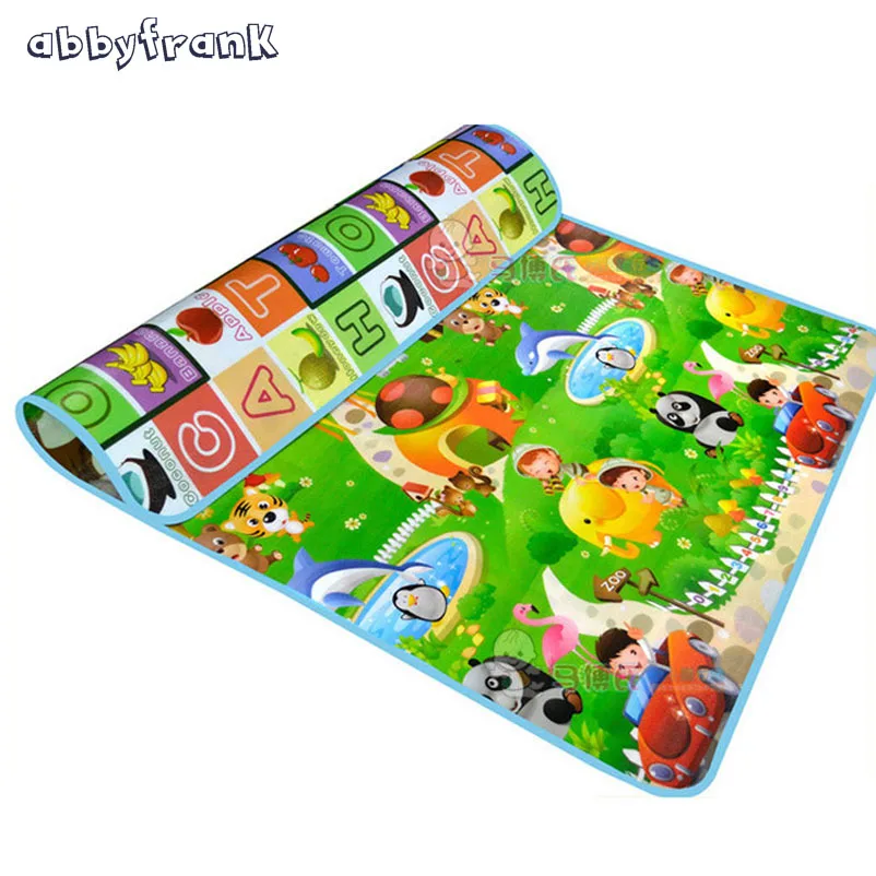 Abbyfrank Two Side Alphabet Baby Play Mat Fruit Animal Infant Crawling