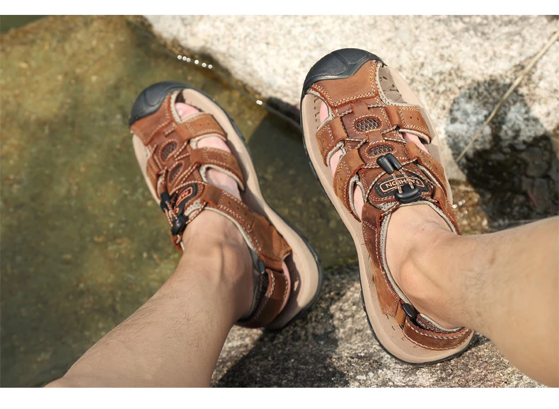 Классические мужские мягкие сандалии удобная мужская летняя обувь кожаные сандалии Большие размеры мягкие сандалии мужские римские удобные мужские летние