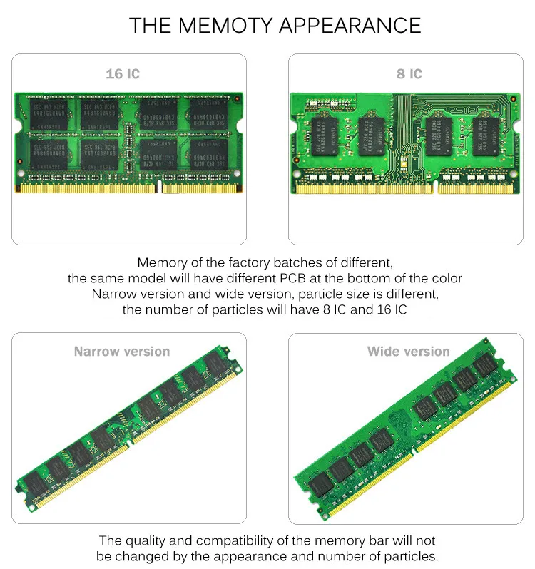 VEINEDA оперативная память 2 ГБ ddr3 1066 МГц Совместимость 1333 dimm Ram ddr 3 2 Гб PC3-8500 для Intel и AMD настольных материнских плат
