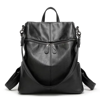 

CHALLEN Backpack Women High Quality Capacity Female Bag Shoulder Casual Travel School Bag Leather For Teenager Girls Sac A Dos