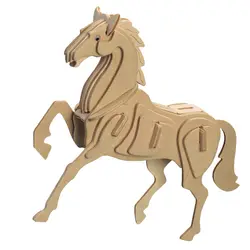 Беговая лошадь DIY 3D головоломка деревянная модель строительный Комплект Игрушка Головоломка детский подарок