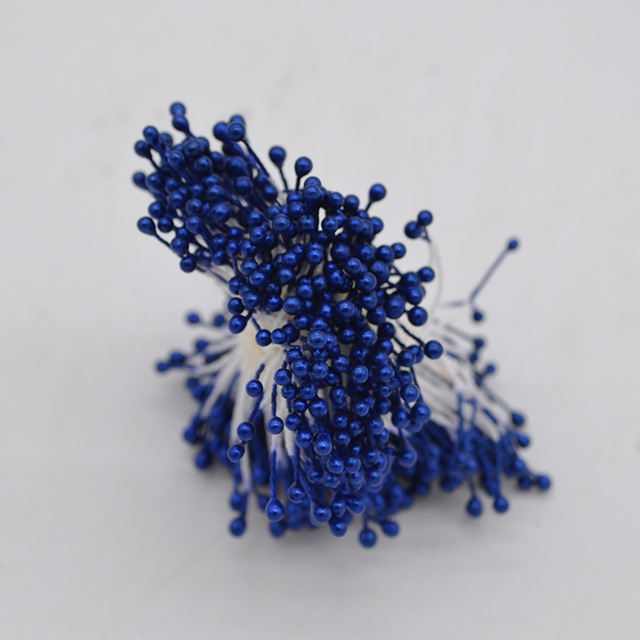 Bundle= (500PCS )Artificial Flower Double Heads Stamen Pearlized Craft Cards Cakes Decor Floral for home wedding party decor