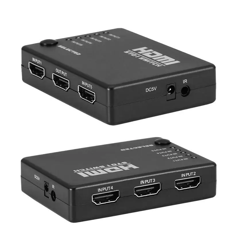 EastVita HDMI 5 Порты и разъёмы коммутатор 1080 P 3D HDMI Splitter с ИК Беспроводной удаленного Управление для HDTV DVD для PS3 XBox 360 r29