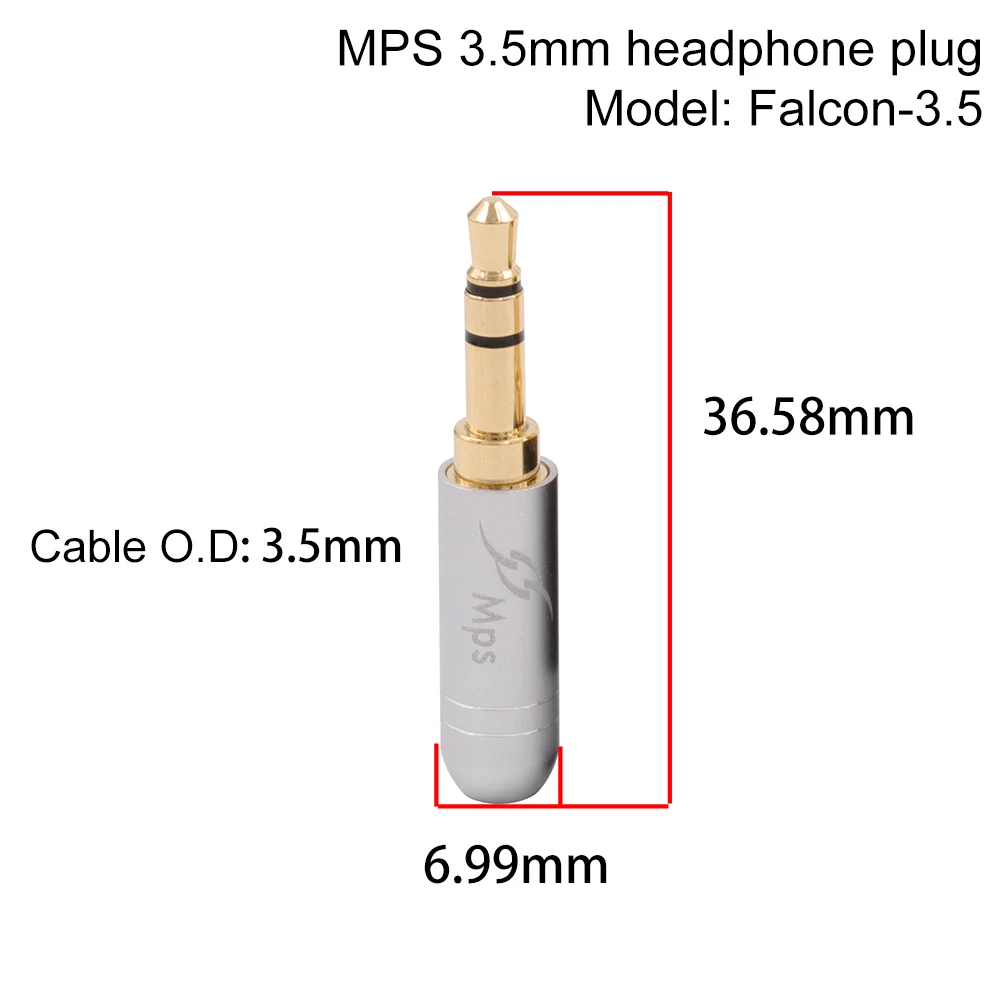MPS 3,5 мм стерео наушники AUX разъем TRS Hifi аудио DIY разъем для наушников аудио чистый латунный Позолоченный разъем для наушников кабель - Цвет: Falcon-3.5