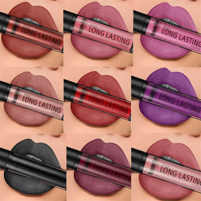 Matte Lipgloss Long Lasting 24 Hours Waterproof Matte Liquid Lipstick Makeup Liquide Mat