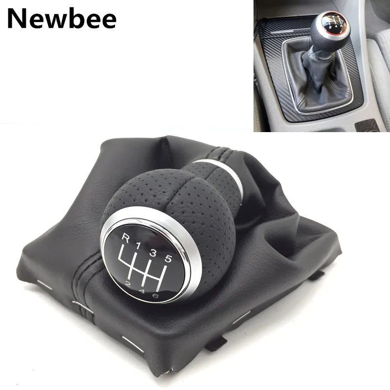 

Newbee Gear Shift Knob Lever Stick Pen Gaiter Boot Cover For Audi A4 S4 B8 8K A5 8T Q5 8R S Line 2007-2014 2015 Car Accessories