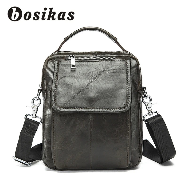 

BOSIKAS Shoulder Handbags Men Bag Mini Shoulder Crossbody Bags Men Messenger Bags Men's Leather Bag Casual Small Genuine Leather