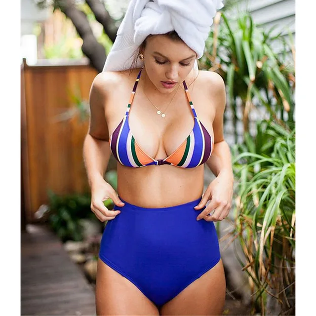 Best Offers Wade Sea Sexy Vintage Swimsuit Padded Women High Waisted Bikini Set Retro Strip Swimsuit Triangle Women Push Up Swimwear Biquini Best Offers Wade Sea Sexy Vintage Swimsuit Padded Women High Waisted Bikini Set Retro Strip Swimsuit Triangle Women Push Up Swimwear Biquini