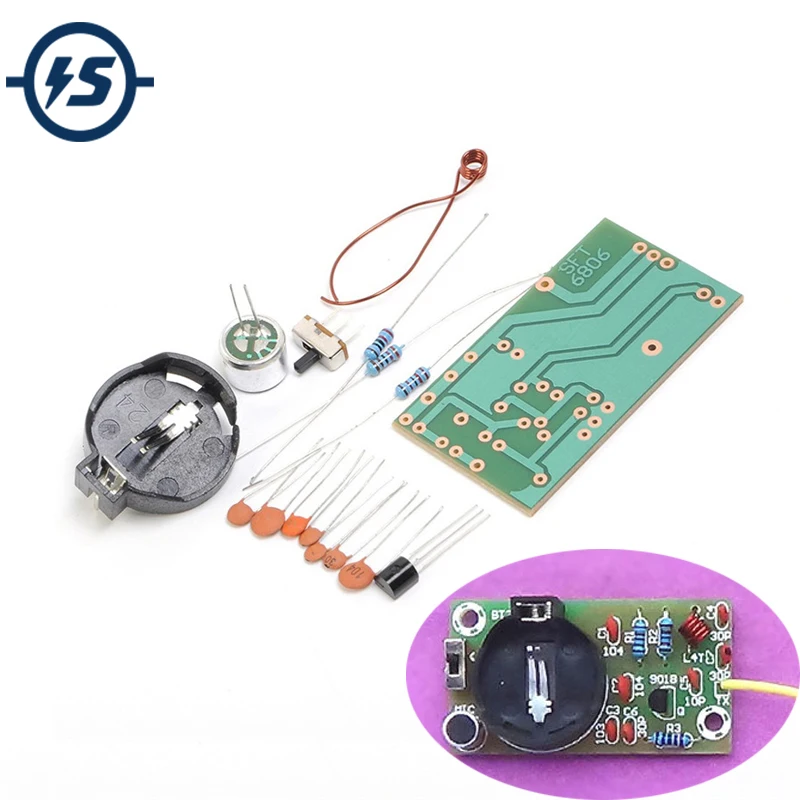 Electronic DIY Kit FM Transmitter Module Frequency Modulation Wireless Microphone Board Parts Kits Simple Production Suite
