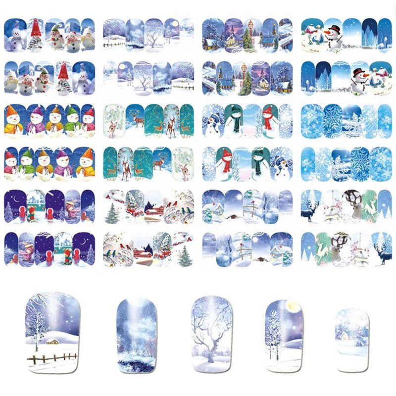 

Nail Art Water Decals Sticker Christmas Birds Pattern Water Sliders UV Gel Polish Nail Art Decorations
