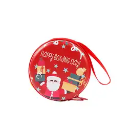 Рождественский Санта-Клаус мини-кошелек для монет круглый кошелек на молнии наушники ключ сумка маленький женский кошелек монета деньги