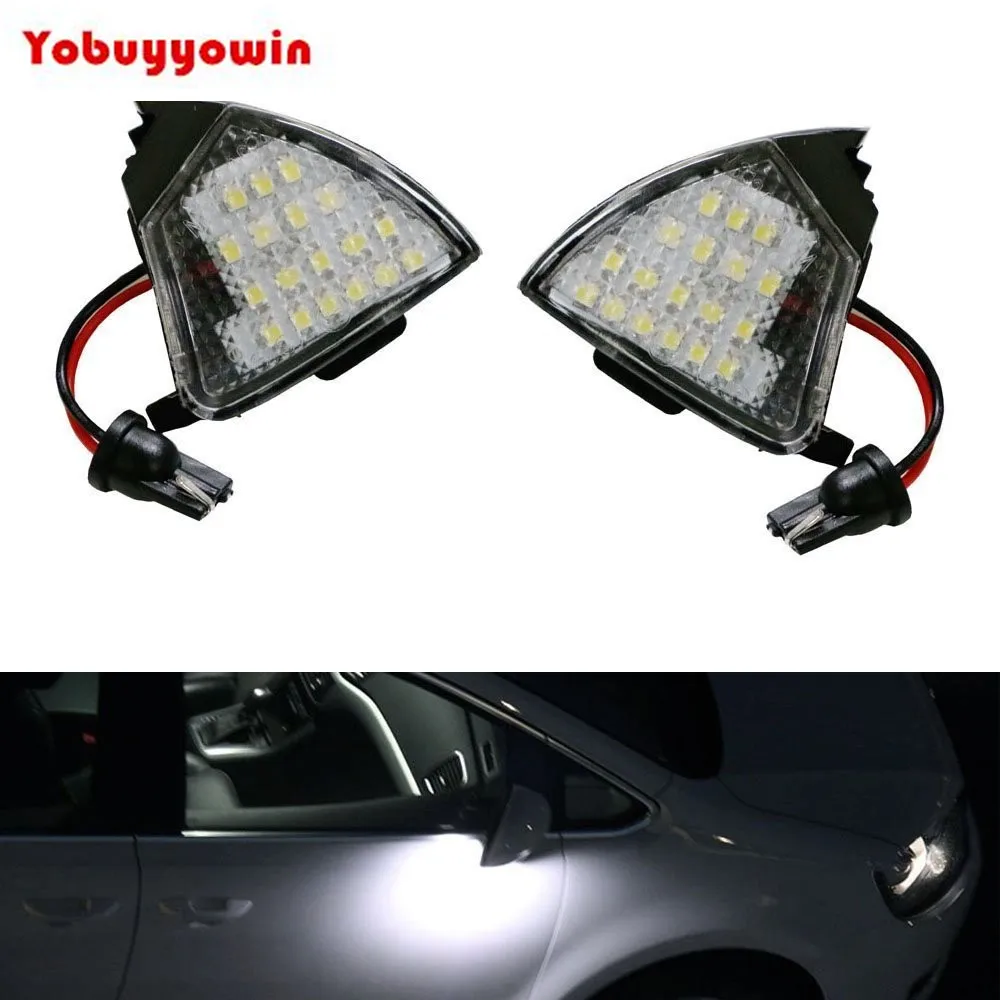 2Pcs Canbus White 18 SMD LED Under Side Mirror Puddle Lights For