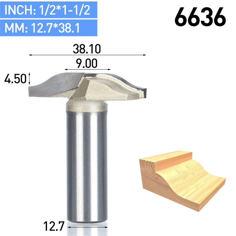 HUHAO 1 шт. 1/" хвостовик Деревообрабатывающие инструменты с ЧПУ Дверь Плесень нож для древесины карбида гравировки фрезы для МДФ твердой древесины - Длина режущей кромки: 6636