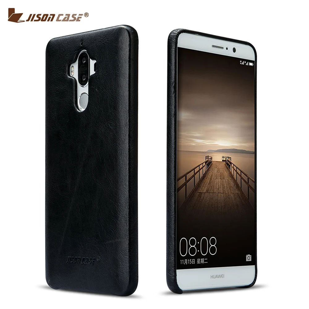

Jisoncase Genuine Leather Phone Fitted Case for Huawei Mate 9 Cover Magnetic Adorption Ultra Slim Huawei Mate 9 Back Cover