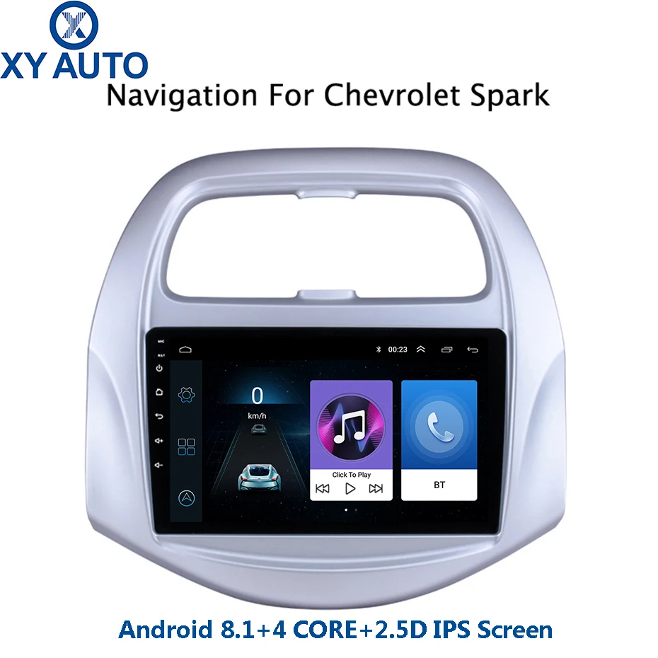 

9 inch 2.5D IPS Tempered HD multi-touch screen Android 8.1 NAVI for Chevrolet spark 2018 with Bluetooth USB WIFI support