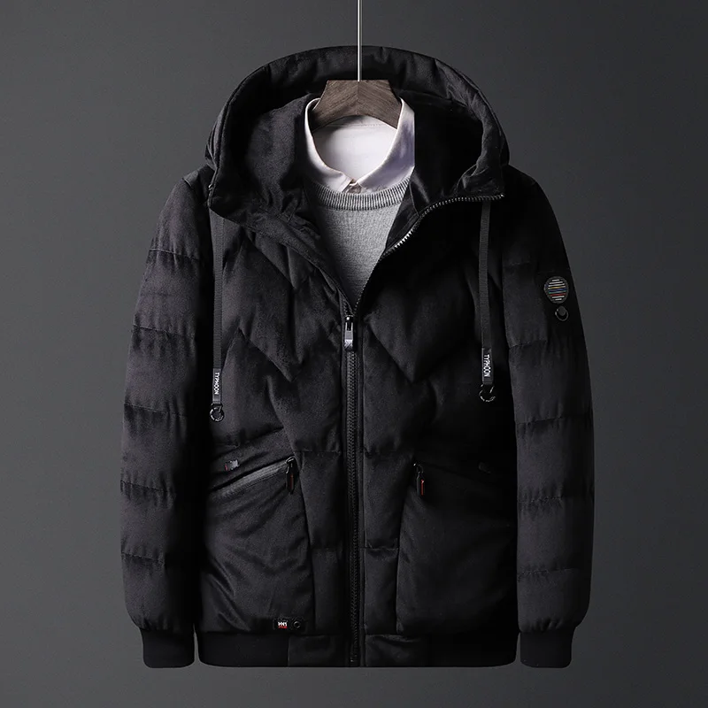 2018 New Men's Hooded Parkas Velvet Winter Male Cotton Clothing Keep Warm Men's Parkas Coats Comfortable Men's Clothing