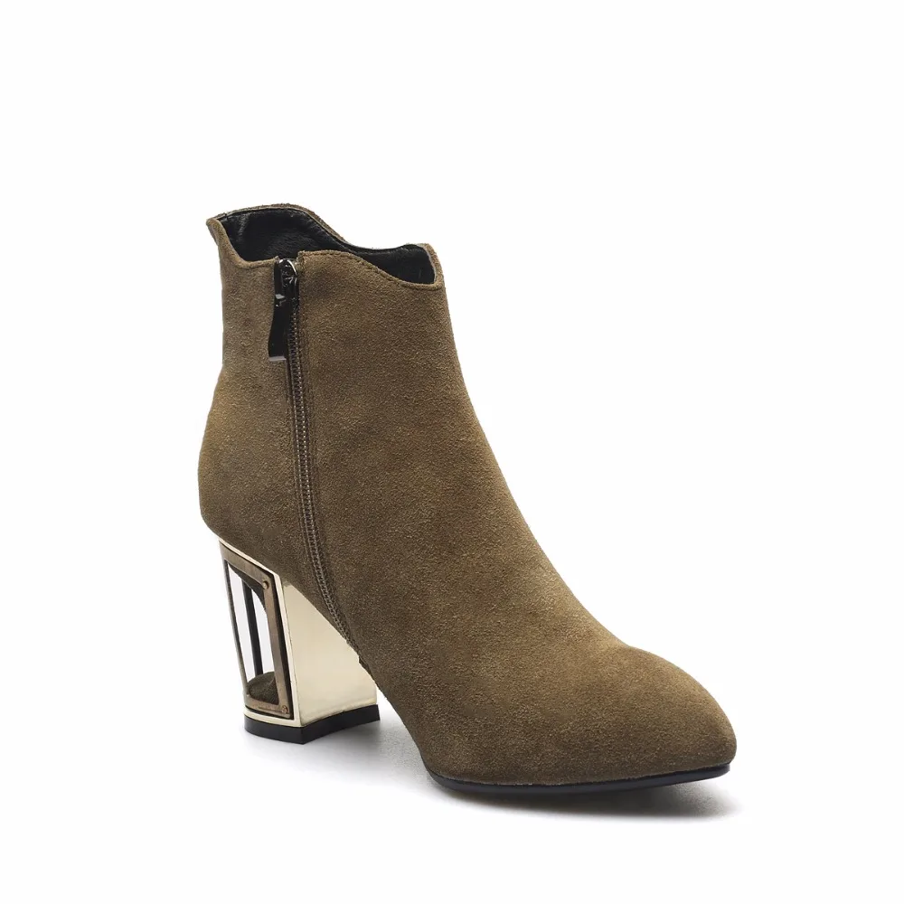 Inside green Invierno Mujer Pu Cuero De Alta Extraño Genuino Estilo Short Black Sexy Otoño 2017 Inside Kickway black Tacones 43 Plush Botas Calidad Plush green Tobillo Zapatos wqZnUXHx4P