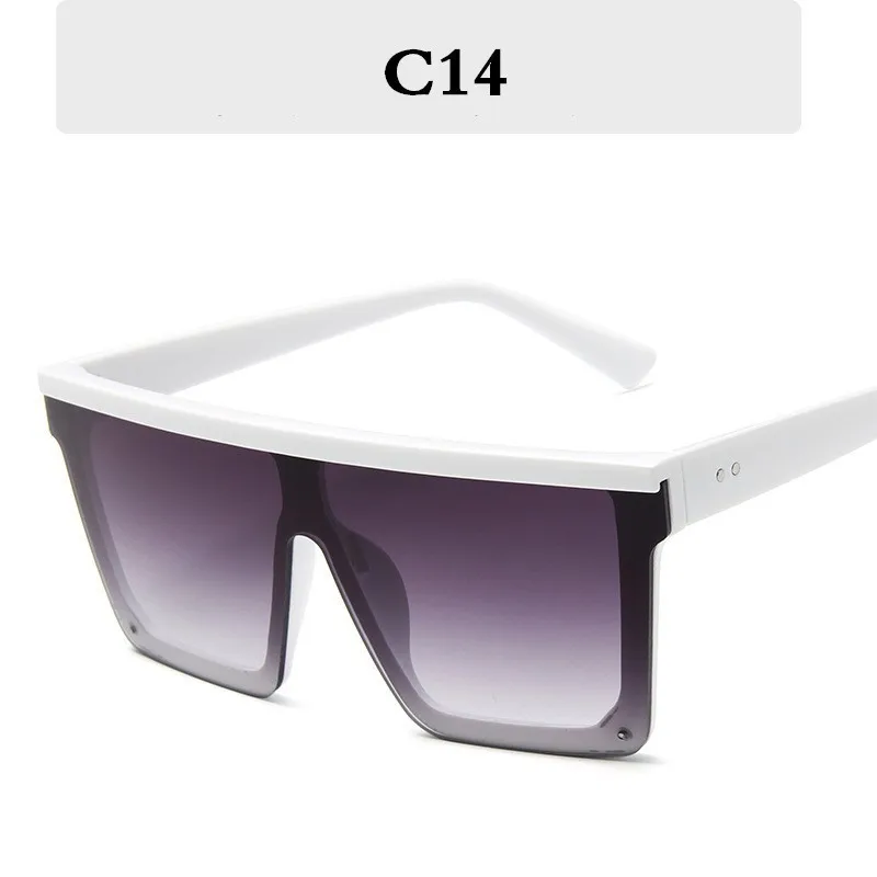 Унисекс Мода Женские квадратные солнцезащитные очки для женщин негабаритные оттенки винтажные брендовые дизайнерские серебряные зеркальные солнцезащитные очки для женщин - Цвет линз: C14