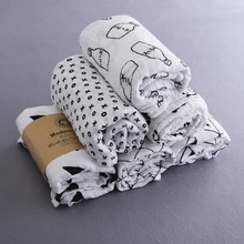 EASY BIG 110 110CM Organic Cotton Muslin Baby Swaddle Blanket Soft Newborn Baby Bath Towel Multi
