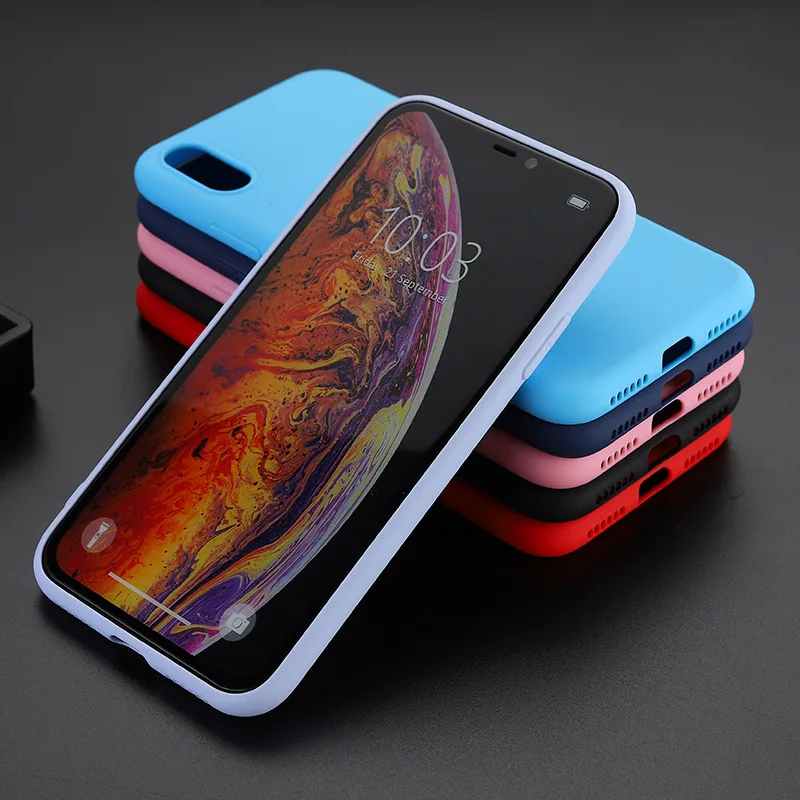 Матовый телефон случае для Apple iPhone 7 Plus 6 6s 8X5 5S SE XR XS MAX простой сплошной цвет