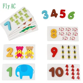 

Kid Early educational toys baby hand grasp wooden puzzle toy digit learning education child wood jigsaw toy