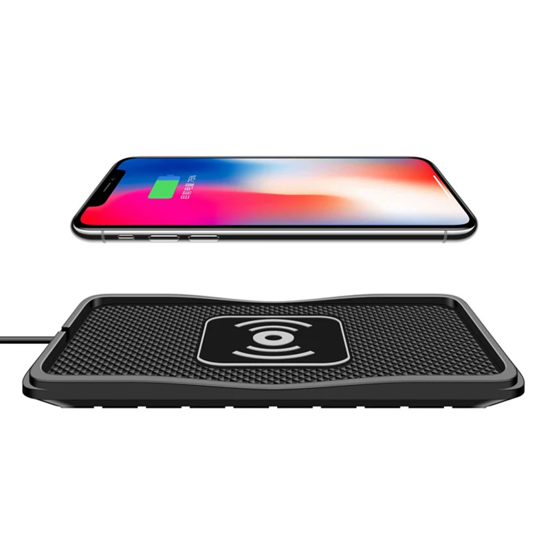 10 Вт Qi быстрое зарядное устройство для телефона для iPhone X 8 plus samsung S6 S7 S8 S9 NOTE8 Qi Беспроводное Автомобильное зарядное устройство противоскользящее Беспроводное зарядное устройство