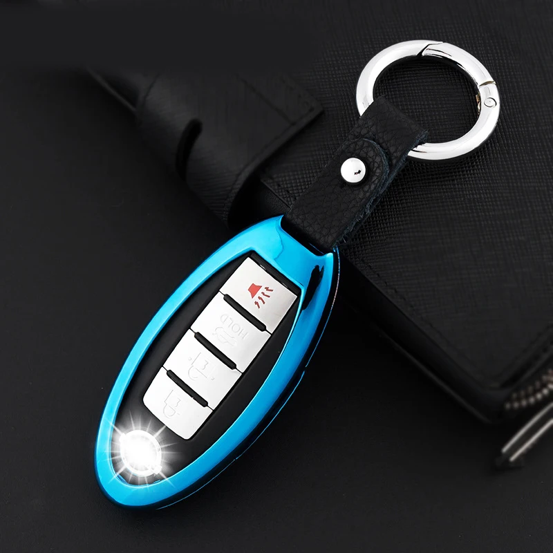 

1Set Zinc Alloy+Leather keychain Car Key Protecting Shell Key Covers Case Fob For For Nissan Qashqai Tiida X Trail Sunny Sylphy