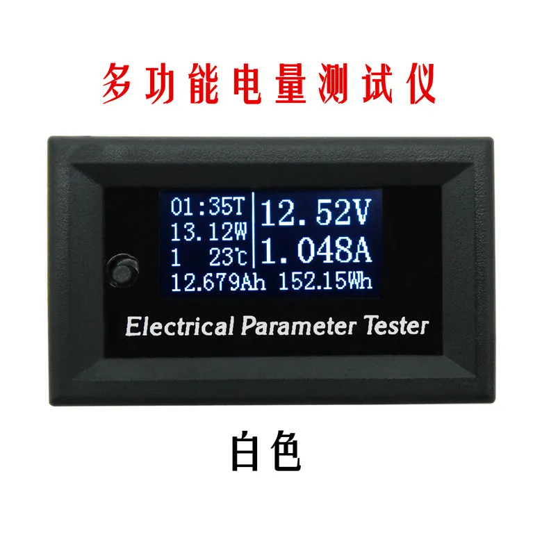 

Multifunctional OLED voltmeter current meter power meter temperature timer battery capacity tester 100V 10A