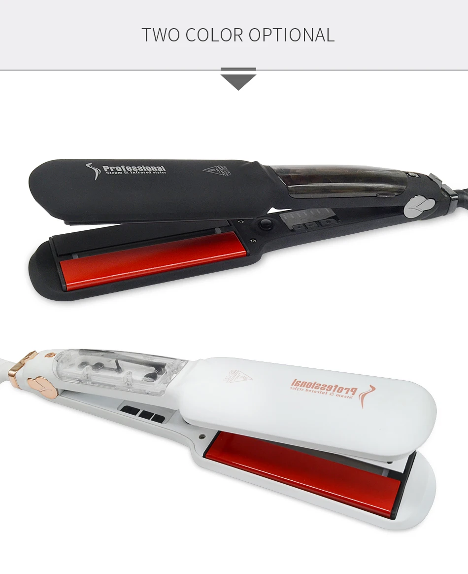 Alisador de Cabelo Profissional Infravermelho Vapor Ionic Ceramic Flat Iron 5 steam hair straightener