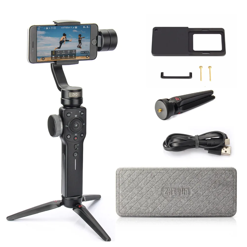 

Zhiyun Smooth 4 3-Axis Handheld Gimbal Stabilizer for iPhone Samsung etc Smartphone + Xiaomai Plate for Gopro5/4/3