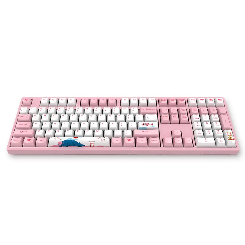 Механическая игровая клавиатура AKKO 3108 V2 108 клавиша PBT Keycap AKKO Розовый Переключатель тип-c Проводная Механическая игровая клавиатура