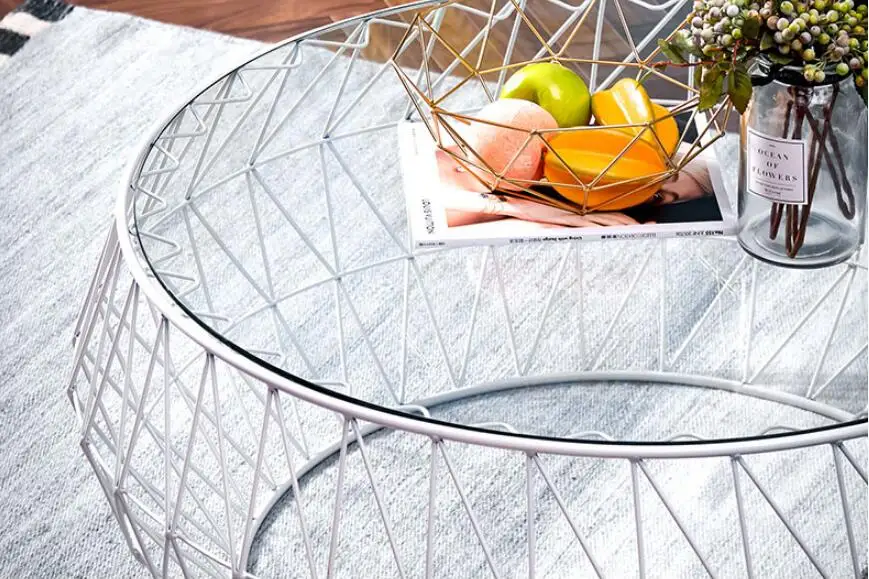 Современный Железный чайный столик в скандинавском стиле для маленькой семьи, чайный столик из закаленного стекла, Круглый Чайный Столик, креативная простота