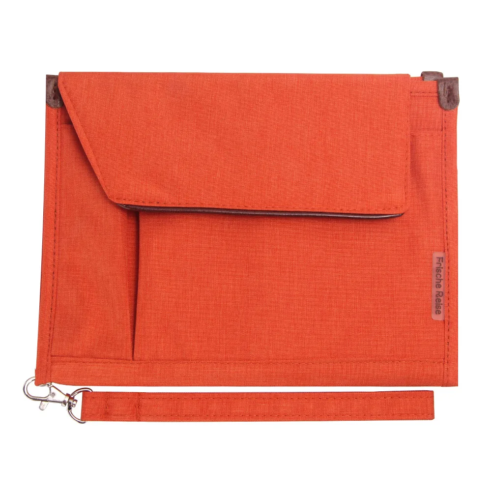 Тонкий портативный портфель, мужская деловая сумка, сумки для документов, мужские сумки с Т-образными ручками, мужские повседневные сумки из полиэстера - Цвет: Оранжевый