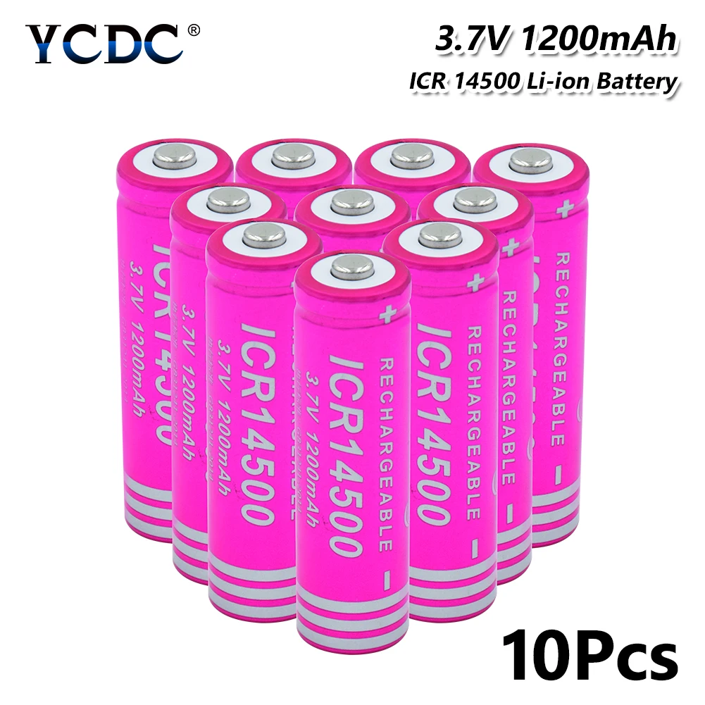 

14500 Lithium Battery 1200mAh 3.7V Rechargeable high-discharge high current Batteries For LED Flashlight Torch Toy