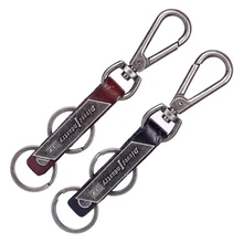 metal key ring keychains Genuine Leather gifts Fashion vintage punk men keychain