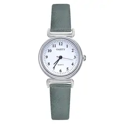 Женская мода кожаный ремешок аналоговые кварцевые наручные часы круглые часы женские роскошные брендовые Модные женские унисекс часы