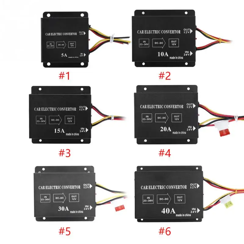 Преобразователь мощности Электрический преобразователь напряжения понижающий трансформатор постоянного тока 24 В до 12 в 60 Вт 120 Вт 180 Вт 240 Вт 360 Вт для автомобиля грузовика