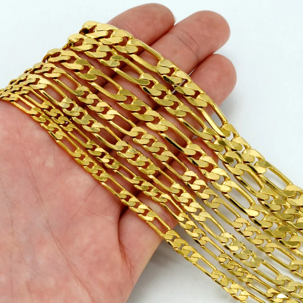 Anniyo количество только одна штука, ожерелье из золотой цепочки для женщин/мужчин, золотой цвет украшения Африки, арабские эфиопские цепи#001116
