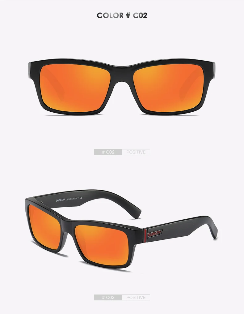 DUBERY Винтажные Солнцезащитные очки поляризованные мужские солнцезащитные очки для мужчин квадратные оттенки вождения черные летние Oculos мужские 8 цветов модель 189 - Цвет линз: NO2