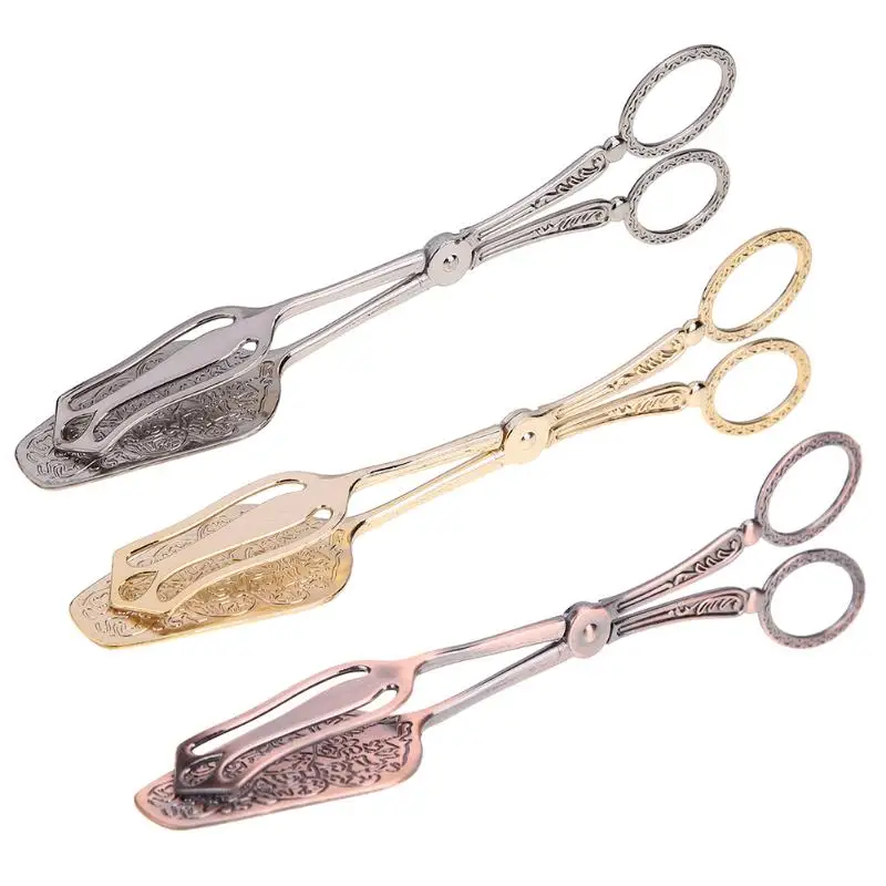 

Retro European Style Bread Tip Clip Biscuit Cake Tong Food Clip Kitchen Tongs BBQ Clip Salad Bread Cooking Food Serving Tongs