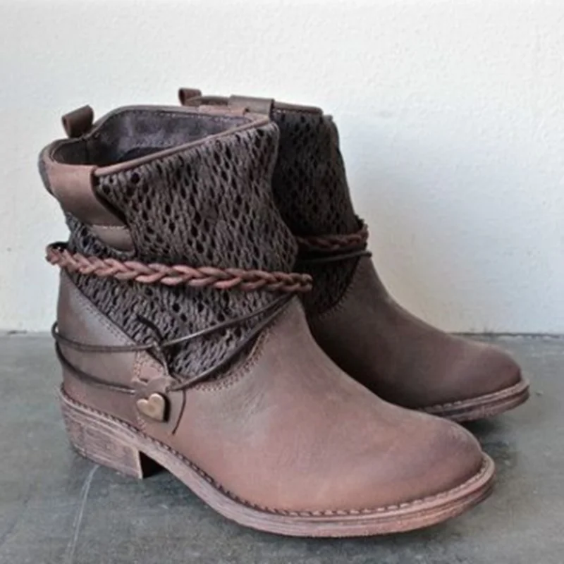 

Women Martin Boots Leather Ankle Boots Punk Gothic Style Round Toe Boots Short Boots Street Haulage Motor Mujer Zapatos