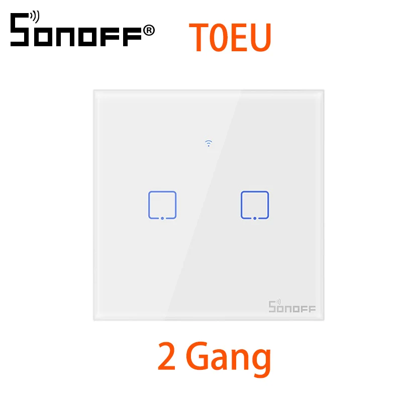 SONOFF T0 EU US UK TX Wifi сенсорный настенный светильник, беспроводной переключатель, базовый умный дом, голосовое/приложение, дистанционное управление, работа через Alexa Google Home - Комплект: T0EU2C-TX