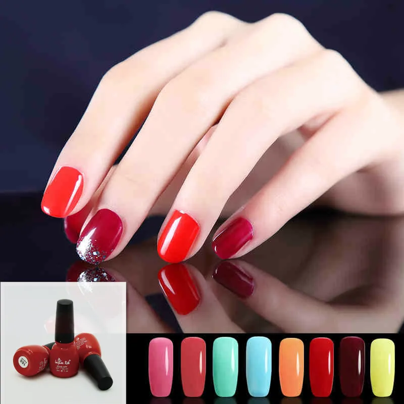 

5pcs 205 Colors Nail Art Soak Off Gel Polish UV LED Lamp Glitter Decoration 8ml