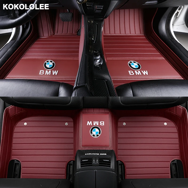 kokololee Custom Car floor mats for BMW 3 5 7 Series E46 E39 E90 E60 E36 F30 F10 F20 E30 E53 X1 X3 X4 X5 X6 G30 F10 F20 F30 F11 
