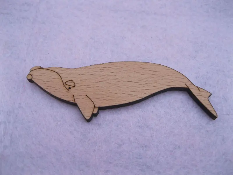 

brand new arrive southern right whale wood brooches pin