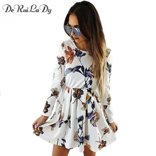 DeRuiLaDy Fashion Simple Women O Neck Mini font b Dress b font font b Long b