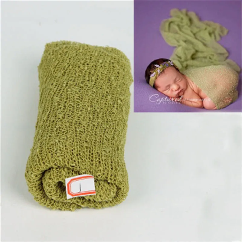 40*150 см стрейч трикотажная обертка новорожденный реквизит для фотосессии детское одеяло искусственный шелк обертывание s шарф-гамак для беременных пеленания Bebe Photo - Цвет: Light green