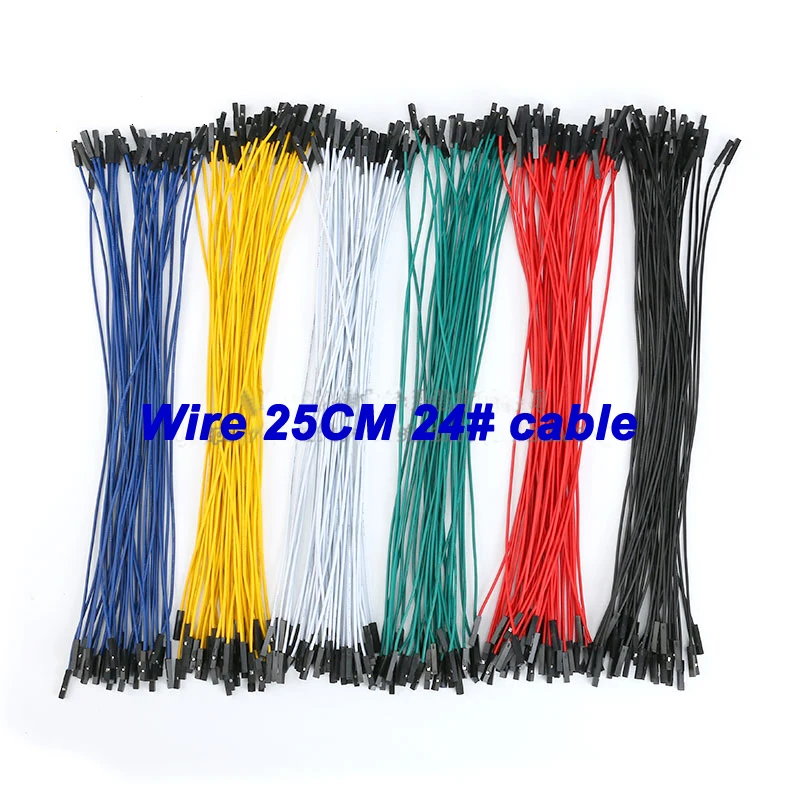 Free shipping 20pc 24AWG 1p DuPont Wire 25CM 24 cable with two head color Option wire connector