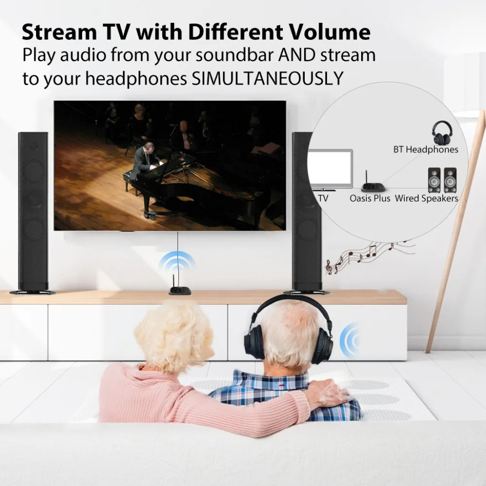 Беспроводные наушники Avantree для просмотра ТВ с Bluetooth передатчиком поддержка